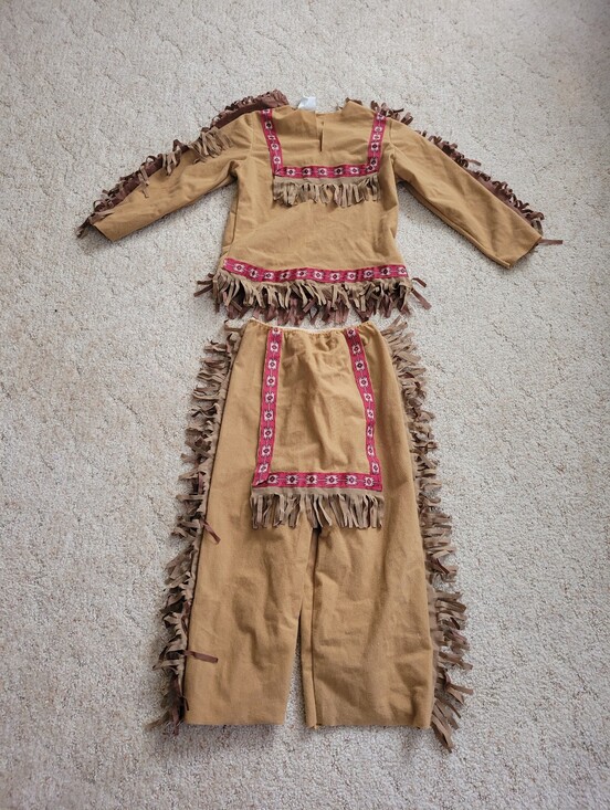 None Other - Native American Warrior Boys Costume Size 6x-8